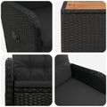 vidaXL Záhradný lounge set 3 ks Čierna