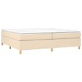 vidaXL Posteľný rám s boxspringom krémová 200x200 cm látka