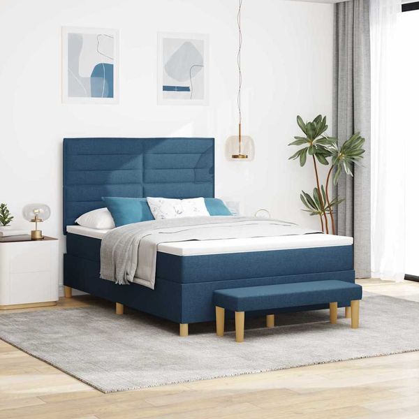 vidaXL Posteľ s pružinovým rámom Modrá 200 x 160 cm látka
