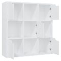vidaXL Knižnica biela 88,5x27,5x88 cm drevotrieska