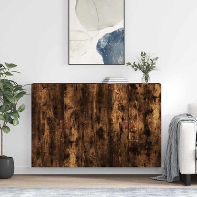vidaXL Nástenné skrinky 2 ks dymový dub 69,5x34x90 cm