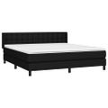 vidaXL Posteľný rám boxspring s matracom čierny 180x200 cm látka