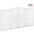 vidaXL Oblúkové gabionové koše 15 ks 400x30x200/220cm pozinkov. železo