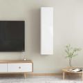 vidaXL | Nástenný TV kabinet | 2 pcs Vysoký lesk bielej 31 x 30 x 60 cm