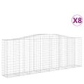vidaXL Oblúkové gabionové koše 8 ks 400x50x140/160 cm pozink. železo