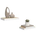 vidaXL Plávajúce nástenné police 2 ks dubové a biele 50x23,5x3,8 cm MDF
