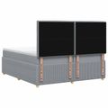 vidaXL Posteľ boxspring s matracom Svetlosivá 200 x 200 cm Látka