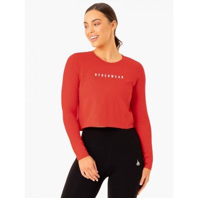 Dámske tričko Long Sleeve Top Foundation Červené - Ryderwear