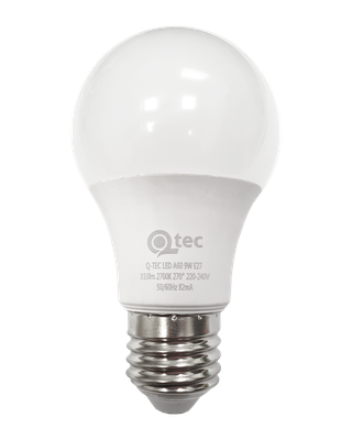 LED žiarovka Qtec 9W A60 E27 810lm teplá biela