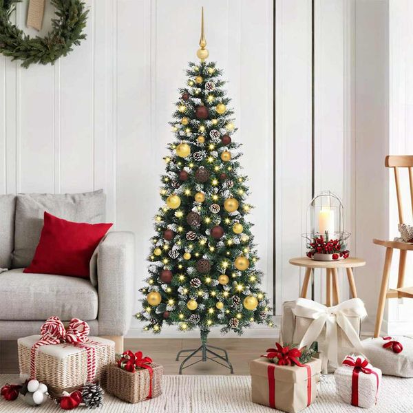 vidaXL Umelý vianočný stromček Zelená 150 cm PVC, plast a oceľ