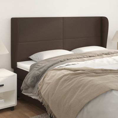 vidaXL Čelo postele so záhybmi hnedé 203x23x118/128 cm umelá koža