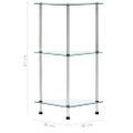 vidaXL Regál s 3 policami, priehľadný 30x30x67 cm, tvrdené sklo