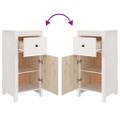 vidaXL Komoda biela 40x35x80 cm borovicový masív
