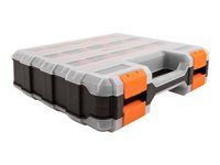 Box na nářadí - 2 x 17 oddílů - plast - černá, oranžová