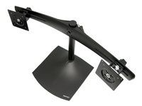 Stojan - horizontálny - pre 2 LCD displeje - hliník, oceľ - čierna - veľkosť obrazovky: až 24" - na stôl