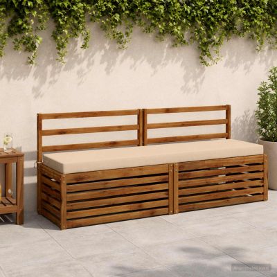 vidaXL Vankúš na lavičku SOEST 100% polyester Krémová 200 x 40 x 8 cm