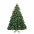 vidaXL Umelý vianočný stromček s 300 LED-i Zelená 240 cm PE a PVC