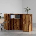 vidaXL Recepčný stôl staré drevo 180x50x103,5 cm kompozitné drevo