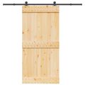 vidaXL Posuvné dvere NARVIK Prírodná a čierna 100 x 210 cm (213,5 cm)
