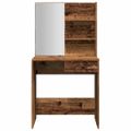 vidaXL toaletný stolík so zrkadlom Old Wood 74,5x40x141 cm