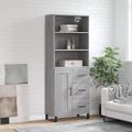 vidaXL Vysoká skrinka sivý dub sonoma 69,5x34x180 cm spracované drevo