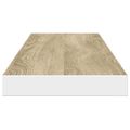 vidaXL Plávajúca nástenná polica dub a biela 120x23,5x3,8 cm MDF