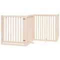 vidaXL Brána pre psa s dverami sklad. 6 panelov 480 cm topoľové drevo