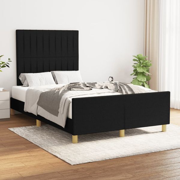 vidaXL Posteľ bez matraca čierna 120x190 cm látka