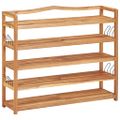 vidaXL Regál na topánky s 5 policami 95x26x80 cm masívne akáciové drevo