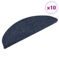 vidaXL Schodové rohože, samolepiace, 10 ks, 56x17x3 cm, modré, polkruhové