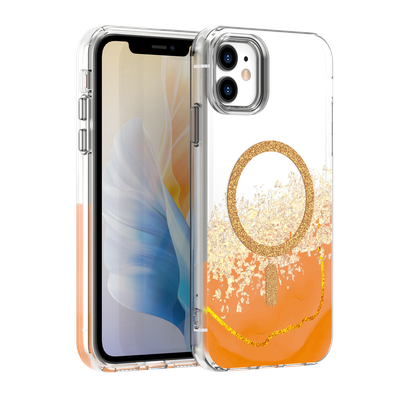 Puzdro Epoxy Mag pre iPhone 11 oranžová