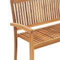 vidaXL Stohovateľná záhradná lavička s podložkou 128,5 cm teakový masív