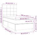 vidaXL Posteľný rám boxsping s matracom bledosivý 90x200 cm látka