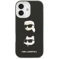 Karl Lagerfeld FW Grained Karl & Choupette Heads Pins & Logo puzdro na iPhone 17 čierne