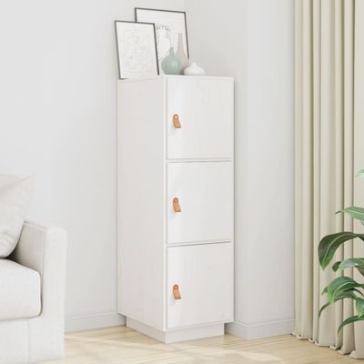 vidaXL Vysoká skrinka biela 34x40x108,5 cm masívna borovica