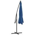 vidaXL Závesný záhradný slnečník, hliníková tyč 350 cm, modrý