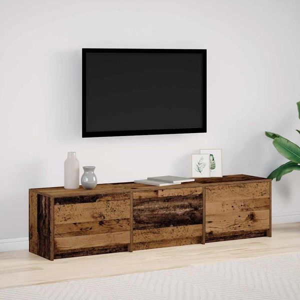 vidaXL TV skriňa s LED Staré drevo 165 x 34 x 40 cm Konštruované drevo