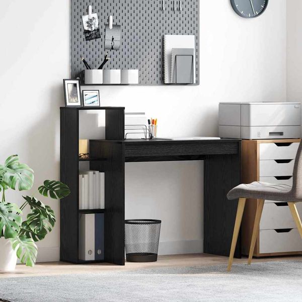 vidaXL Stôl s poličkou Čierny dub 100 x 40 x 90 cm Kompozitné drevo
