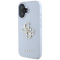 Puzdro Guess Hardcase PU Grained Big 4G a Classic Logo pre iPhone 16 6,1" modré