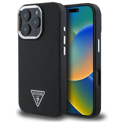 Guess HC MagSafe Grained PU Triangle Logo case for iPhone 16 Pro Max 6,9" black