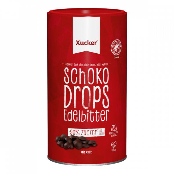 Tmavé čokoládové kvapky - Xucker, 200 g