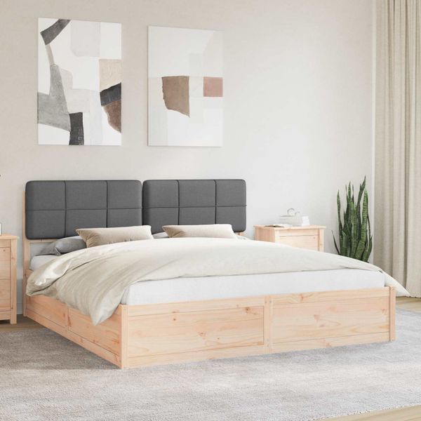 vidaXL Rám postele s čalúneným čelom Tmavo šedá 200 x 200 cm