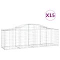 vidaXL Oblúkový gabionový kôš 15 ks 200x50x60/80 cm pozinkované železo