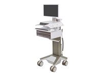 Vozík - Electric Lift - pre LCD displej / PC vybavenie - uzamykateľný - zdravotnícky - biela, teplá sivá - veľkosť obrazovky: až 27" - 320 Wh - lítium-železo-fosfátový - kompatibilný s TAA