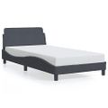 vidaXL Rám postele Dover tmavosivá 100x200 cm zamat
