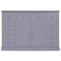vidaXL Komoda s 10 zásuvkami sivá 113x30x79 cm drevená