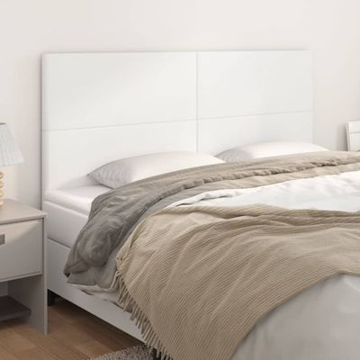 vidaXL Čelo postele biele 160x5x118/128 cm umelá koža