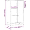 vidaXL Vysoká skrinka čierna 68x35x106,5 cm kompozitné drevo+kov