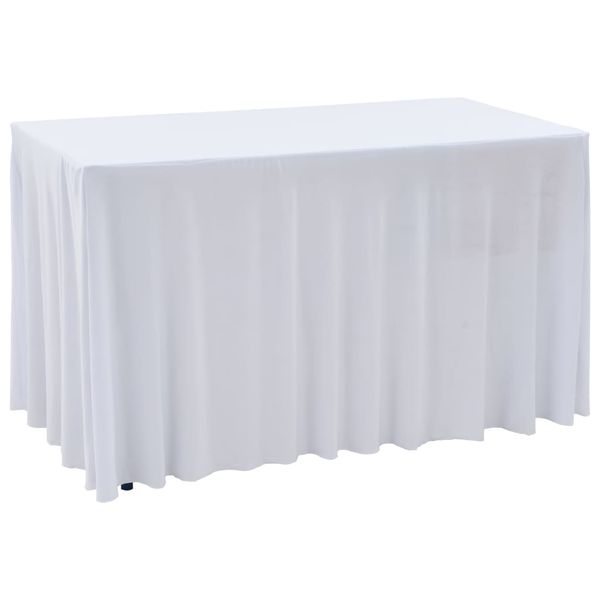 vidaXL Naťahovacie obrusy na stôl so závesom 2 ks biele 183x76x74 cm