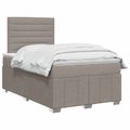 vidaXL LED boxspring posteľ s matracom Sivohnedá 120 x 190 cm Látka